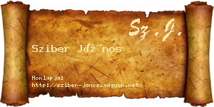 Sziber János névjegykártya