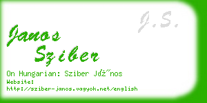 janos sziber business card